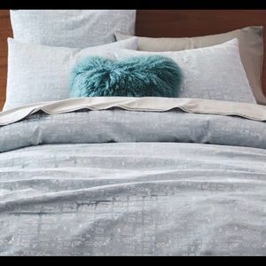 West Elm Cotton Luster Velvet King Duvet Set